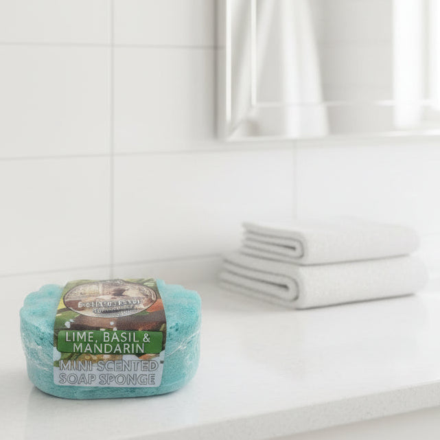 LIME BASIL AND MANDARIN MINI SCENTED SOAP SPONGE