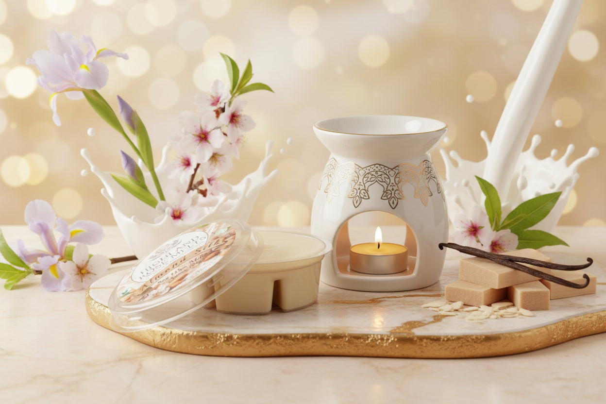 highland rose melts wax melt pot with lid removed