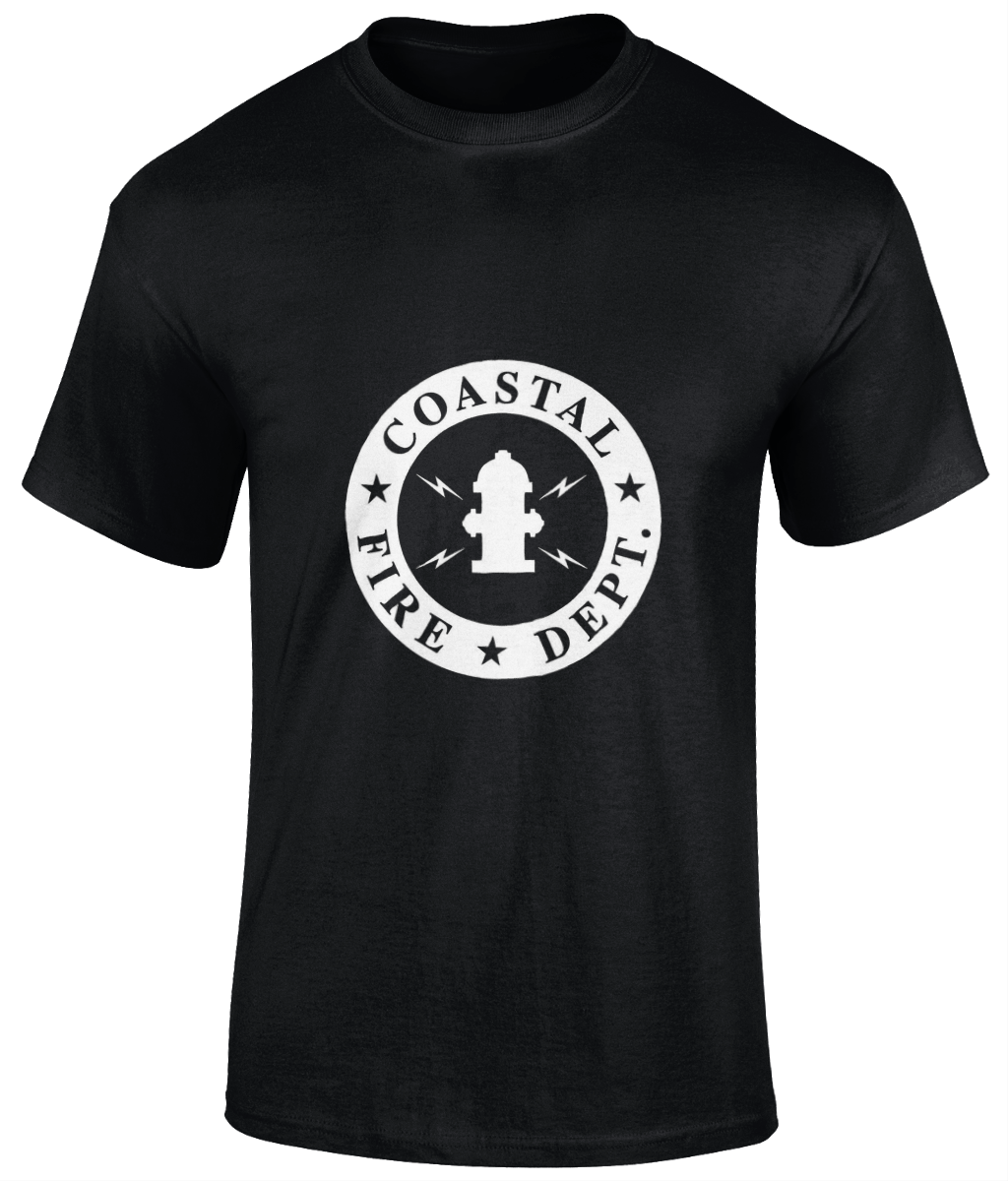 Black t-shirt with 'Coastal Fire Dept.' logo 