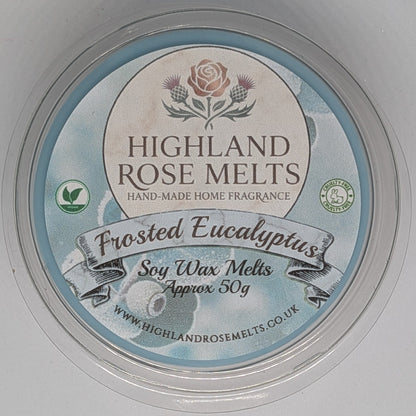 Highland Rose Melts wax melt container on a light gray background