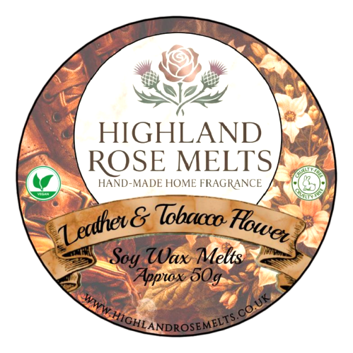 Leather and Tobacco Flower Wax Melt Pot
