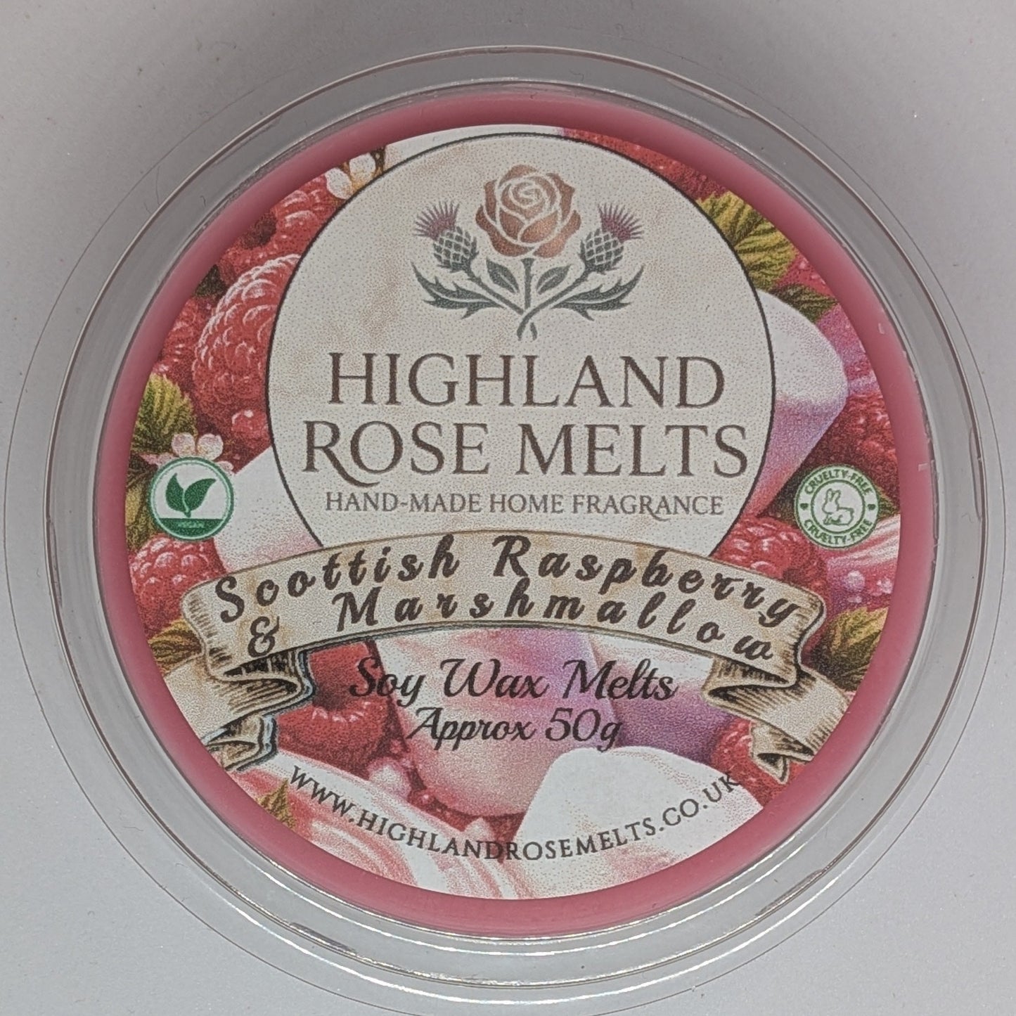 Scottish Raspberry and Marshmallow Wax Melt Pot