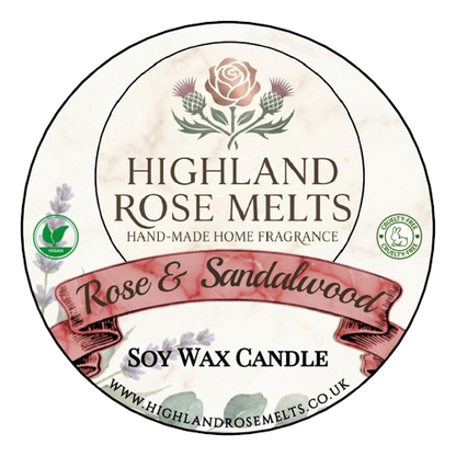 Rose and Sandalwood | 220g Hand-Poured Soy Candle
